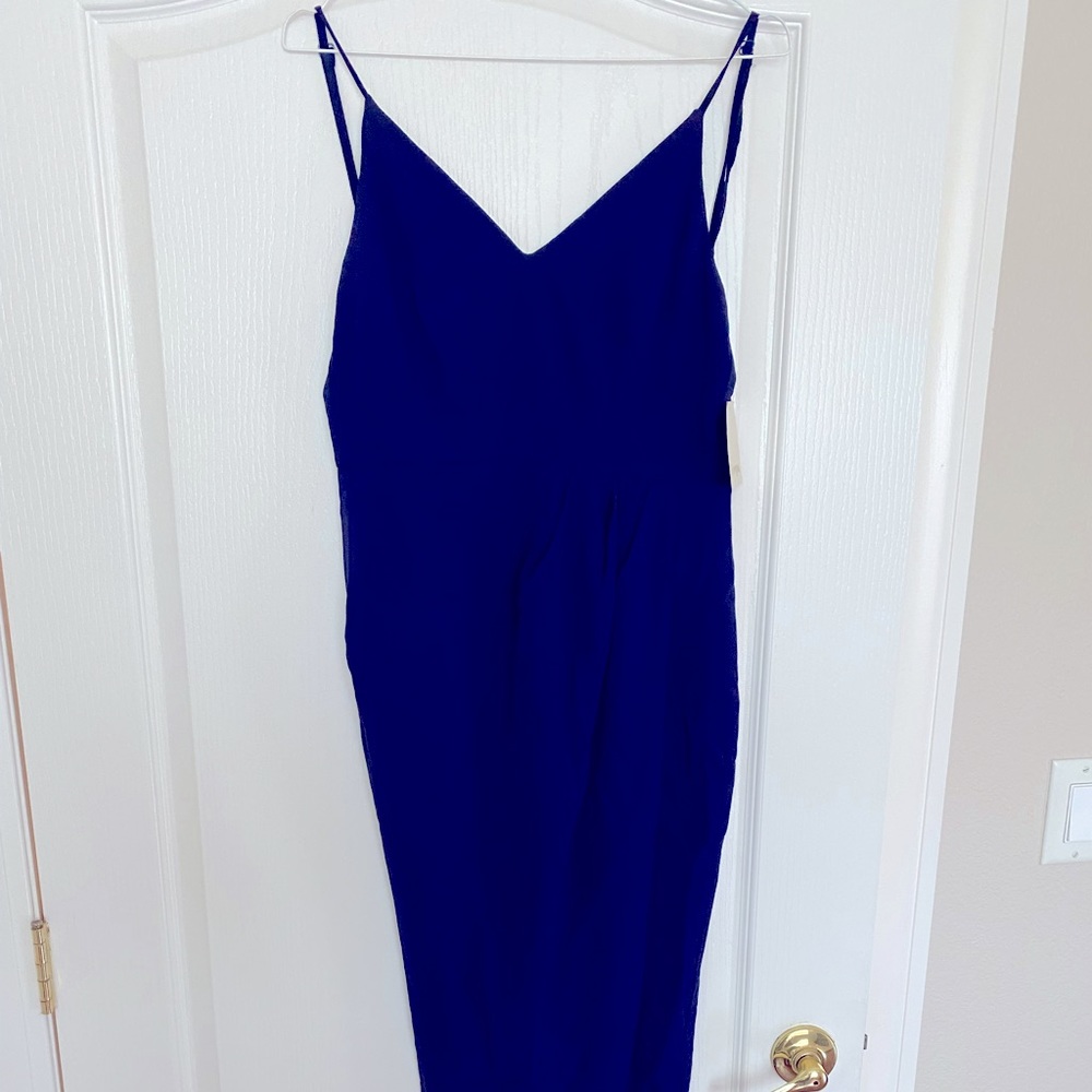 Wedding guest dress in navy blue